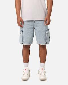 Saint Morta Denim Cargo Shorts Light Blue Denim