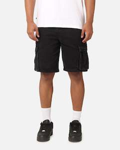 Saint Morta Denim Cargo Shorts Washed Black