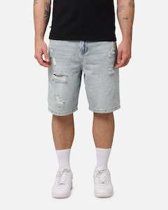 Saint Morta Disrupt Denim Shorts Light Blue Denim