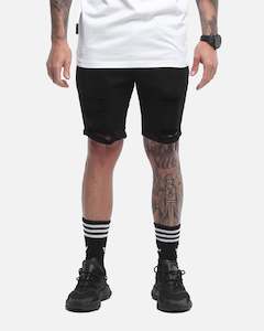 Saint Morta Thrashed Shorts Jet Black