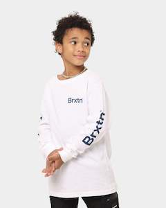 Brixton Kid's Gate Long Sleeve T-Shirt White