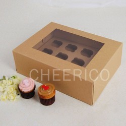 12 kraft cupcake window box ($2.80/pc x 25 units)