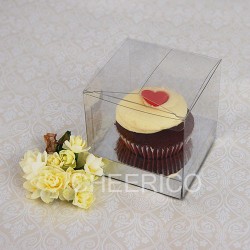 1 cupcake clear box w flexi hole silver Insert($1.25pc x 25 units)