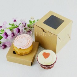 1 kraft brown window cupcake box ($1.20/pc x 25 units)