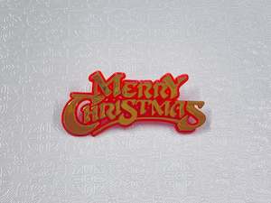 Merry Christmas Plaque Gold and Red