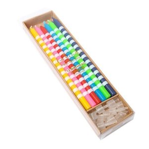 Candles - Bright Striped - 12cm (Pack of 12)