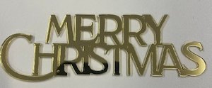 Merry Christmas Gold Acrylic Topper