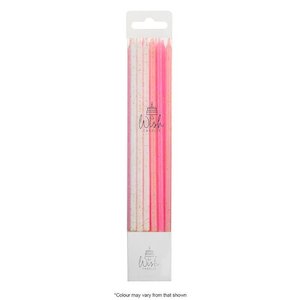 Candles - Pink Dream Tall Glitter - 15cm (Pack of 12)