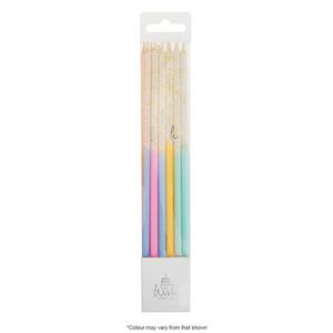 Road construction, repair or sealing: Candles - Pastel Glitter - 15cm (Pack of 12)