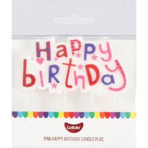 GoBake Candle - Happy Birthday - Pink