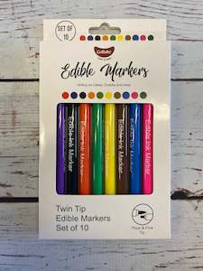 Edible Marker Pens - Bright Assorted Colours (Pack of 10)