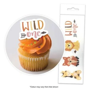 *Wafer Cupcake Toppers - Wild One (16) (OUT OF DATE)