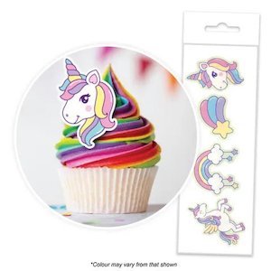 Wafer Cupcake Toppers - Unicorn (16)