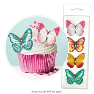 Road construction, repair or sealing: Edible Wafer Toppers - Butterflies Mixed (pack of 16)