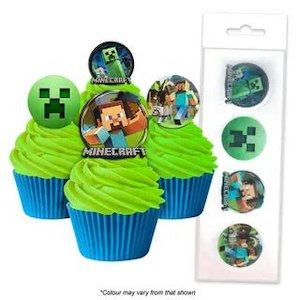 Road construction, repair or sealing: Edible Wafer Toppers - Minecraft  (pack of 16)