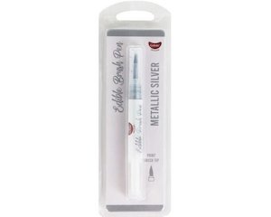 Road construction, repair or sealing: Metallic Edible Brush Pen Marker - Silver