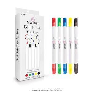 Cake Craft Edible ink markers Primary COLOURS | 5 PACK