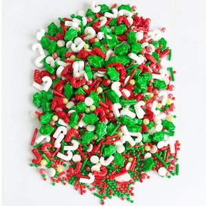 Christmas Holly & Candy Canes Sprinkles (80g)