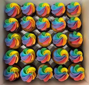 Mini Rainbow Cupcakes