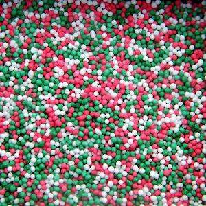 Christmas Non Pareils - Red, Green & White - 100gm