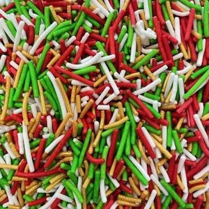 Christmas Hail - Red, Green, Gold & White - 100gm