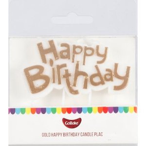 GoBake Candle - Happy Birthday - Gold