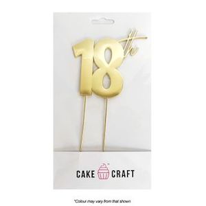 Cake Topper - Gold Metal Cake Topper 18th