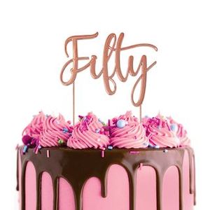 Cake Topper -  Rose Gold Fifty (50)