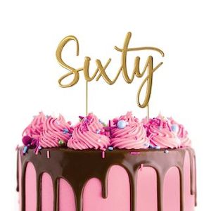 Cake Topper -  Gold Sixty (60)