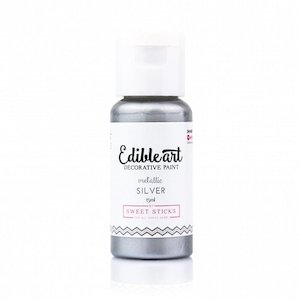 Sweet Sticks Edible Paint - Metallic Silver - 15ml