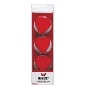 GoBake Dec Ons - Hearts - Red 3cm (12)