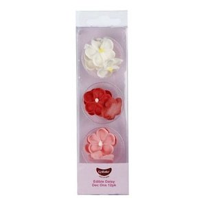 GoBake Dec Ons - Daisies - Red, Pink, White (12)