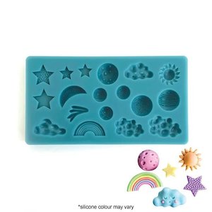 Road construction, repair or sealing: Silicone Mould - Cloud, Moon, Mars, Rainbow & Stars