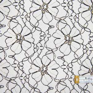 Fabrics textile: Chantily Lace - Black/Gold