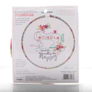 Fabrics textile: Sewing Makes Me Happy Embroidery Kit