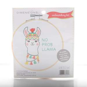 Fabrics textile: No Prob-Llama Embroidery Kit