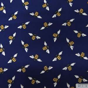 Fabrics textile: Cotton Fabric - Blue with Bees