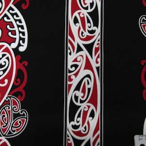 Cotton Fabric - Black Maori Print