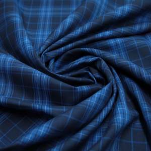 Poly Viscose Check - Blue