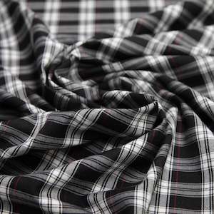 Poly Viscose Check - Black