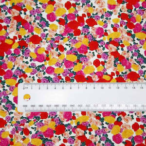 Fabrics textile: Printed Viscose Rayon - Pink/Red Brights