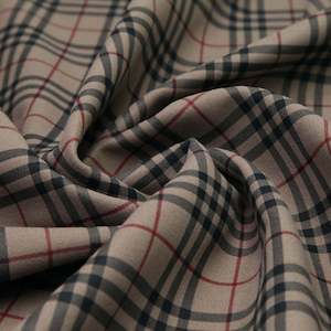 Polyester Check - Brown