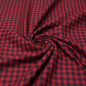 Fabrics textile: Wool Acrylic Check - Red & Black