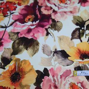 Cotton Sateen - Dusky Flowers