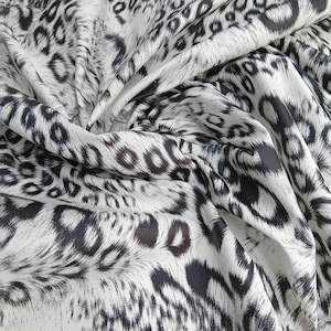 Printed Cotton Sateen - Snow Leopard