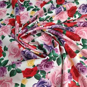 Fabrics textile: Cotton Sateen - Multi Roses