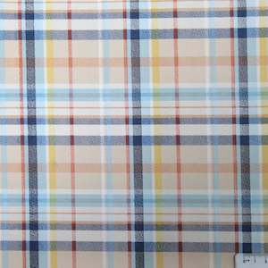 Iva - Cotton Fabric Peach/Blue