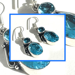 Sea Blue Topaz earrings