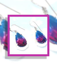 Cerise dangle drop tourmaline earrings