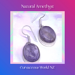 Inclusion Amethyst hook earrings